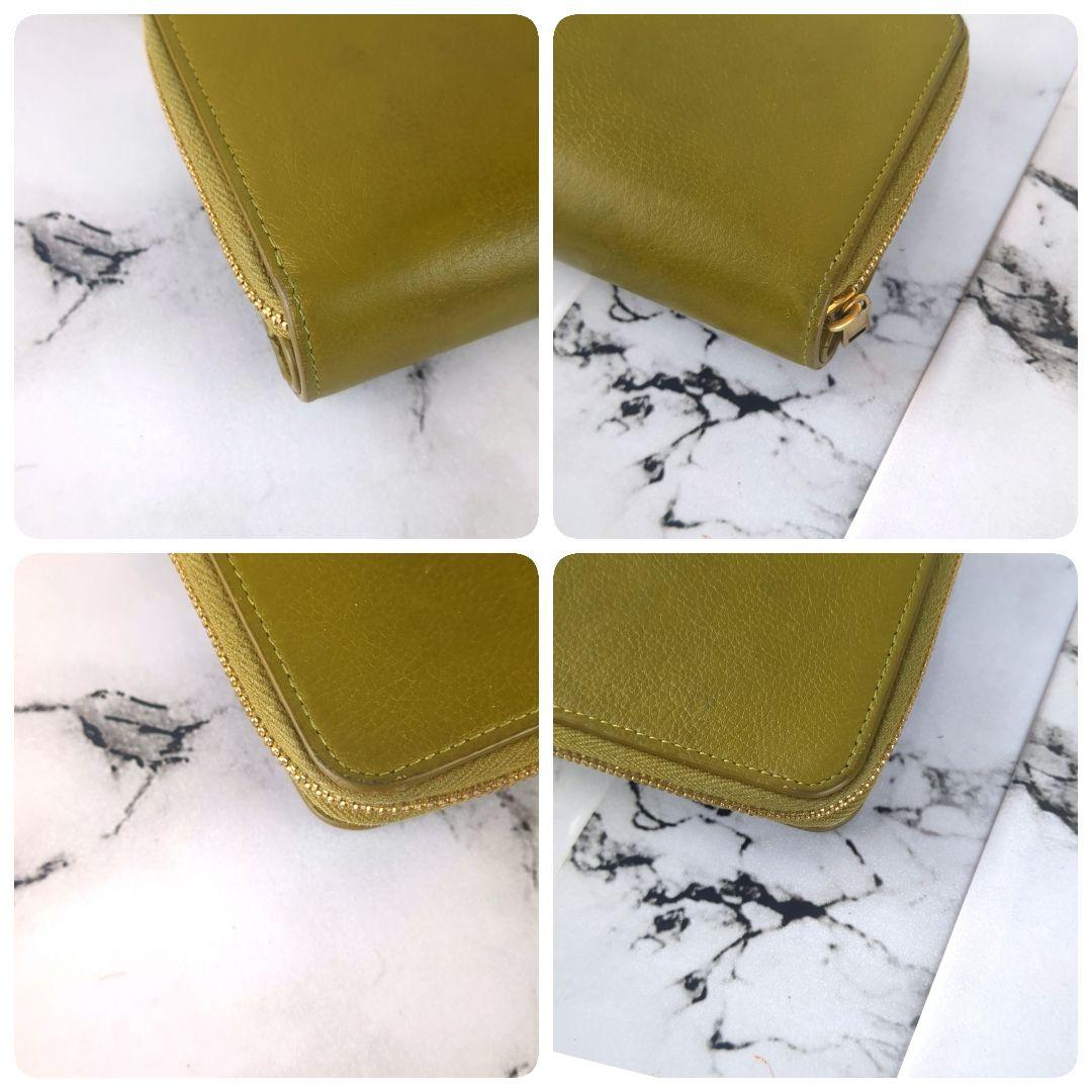 Saint Laurent Bi-fold Wallet Flap Compact Purse YSL Cassandra Olive Green Auth