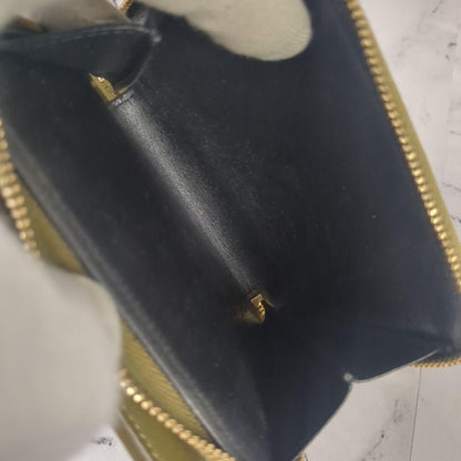 Saint Laurent Bi-fold Wallet Flap Compact Purse YSL Cassandra Olive Green Auth