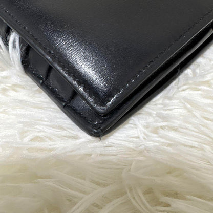Saint Laurent Flap Wallet Long Purse YSL Cassandra Leather Black Auth