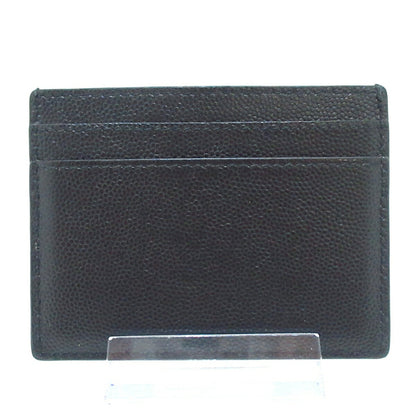 Saint Laurent Paris Card Case Holder Wallet Compact Purse Logo Leather Black