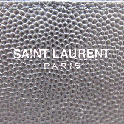 Saint Laurent Paris Card Case Holder Wallet Compact Purse Logo Leather Black