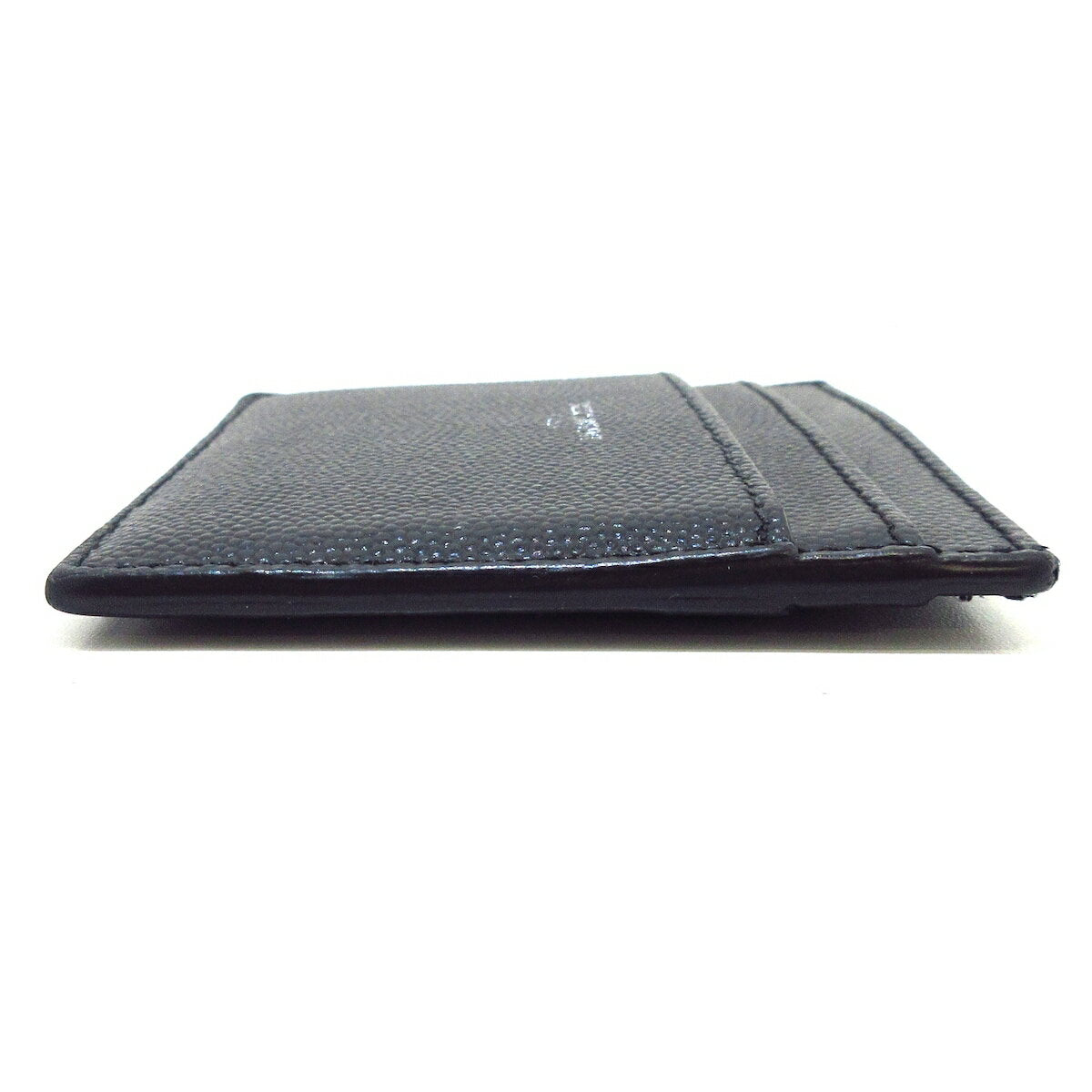 Saint Laurent Paris Card Case Holder Wallet Compact Purse Logo Leather Black