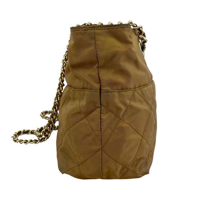 PRADA Shoulder Bag Purse Logo Nylon Khaki Authentic