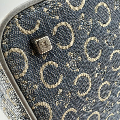CELINE Shoulder Bag Purse C Macadam Denim Canvas Authentic