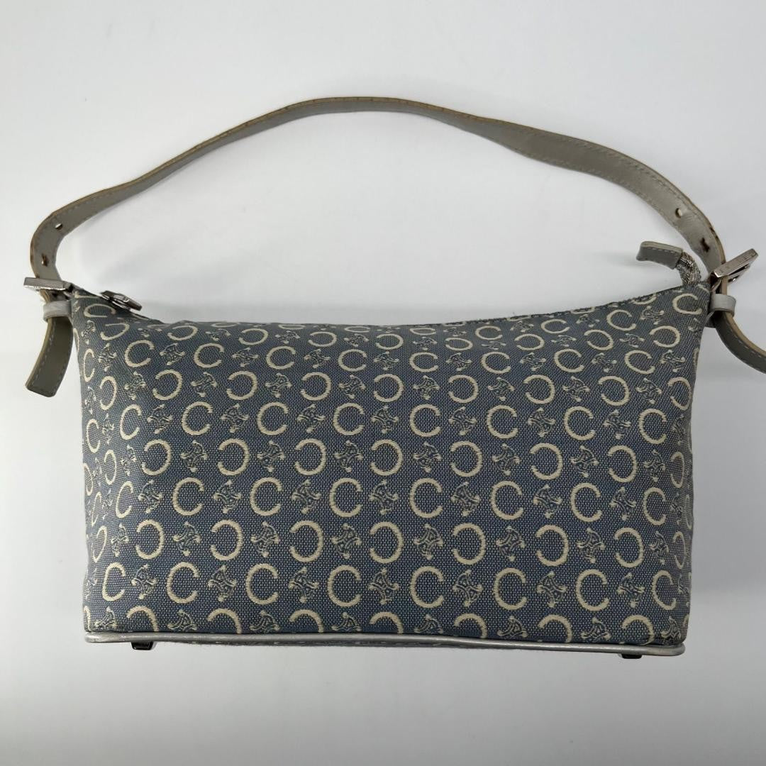 CELINE Shoulder Bag Purse C Macadam Denim Canvas Authentic