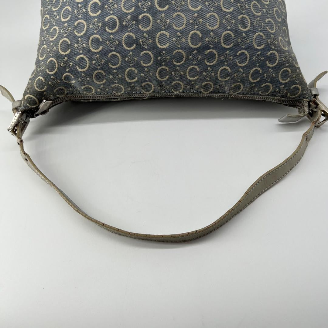 CELINE Shoulder Bag Purse C Macadam Denim Canvas Authentic