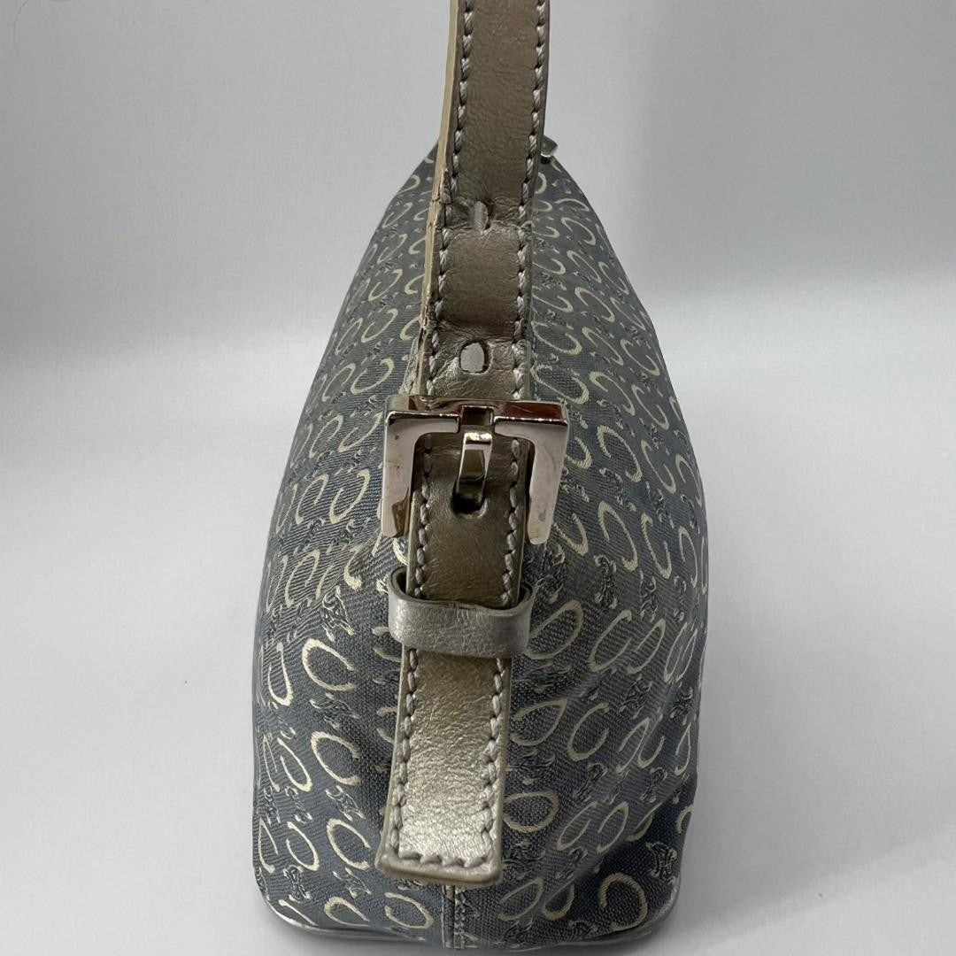 CELINE Shoulder Bag Purse C Macadam Denim Canvas Authentic