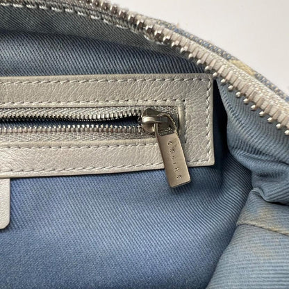 CELINE Shoulder Bag Purse C Macadam Denim Canvas Authentic
