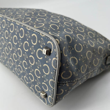 CELINE Shoulder Bag Purse C Macadam Denim Canvas Authentic
