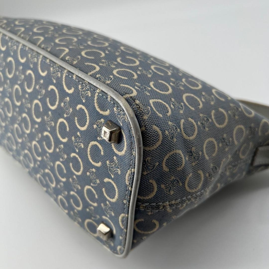 CELINE Shoulder Bag Purse C Macadam Denim Canvas Authentic