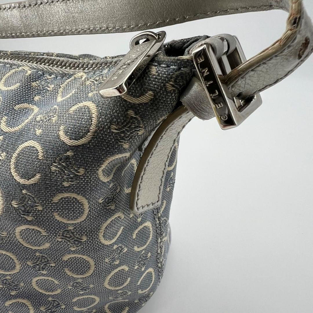 CELINE Shoulder Bag Purse C Macadam Denim Canvas Authentic
