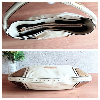 BURBERRY Shoulder Bag Purse Leather White Authentic