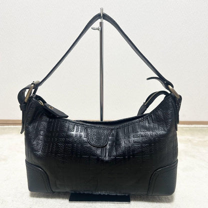 BURBERRY Accessory Pouch Hand Pouch Leather Black Authentic