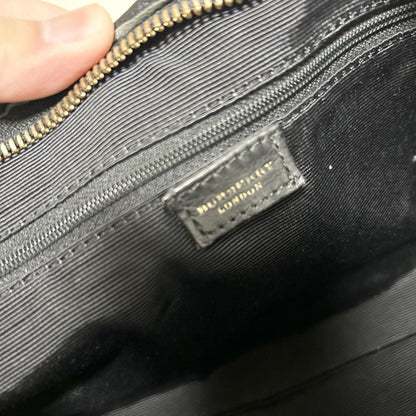 BURBERRY Accessory Pouch Hand Pouch Leather Black Authentic