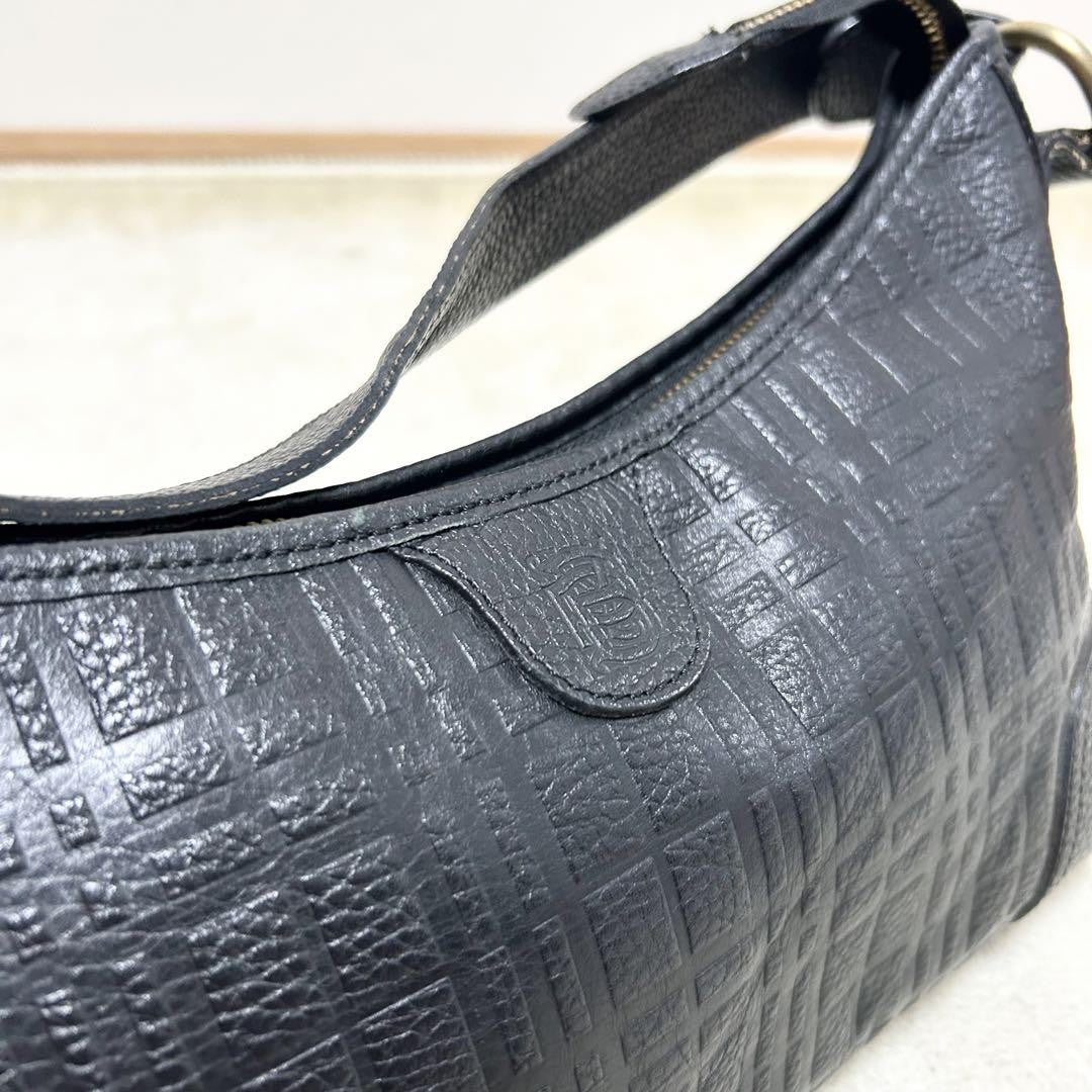 BURBERRY Accessory Pouch Hand Pouch Leather Black Authentic
