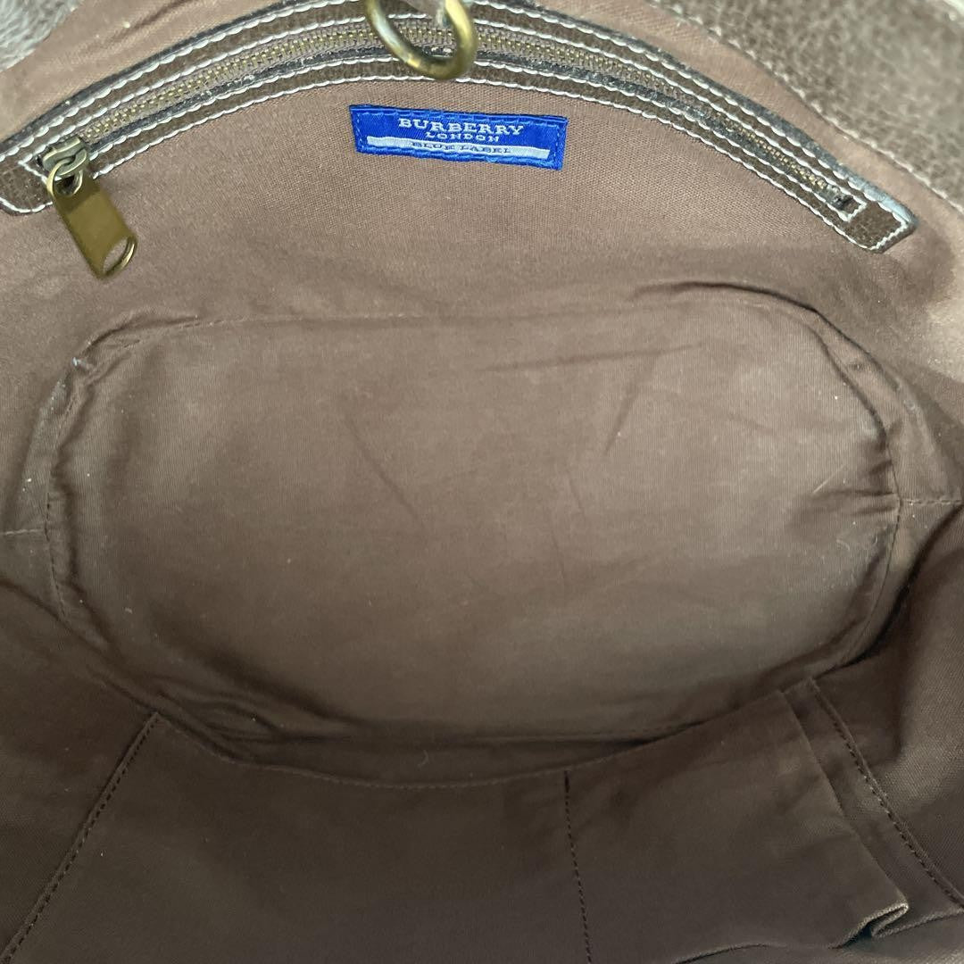 BURBERRY BLUE LABEL Hand Bag Tote Purse Basket Bag Authentic