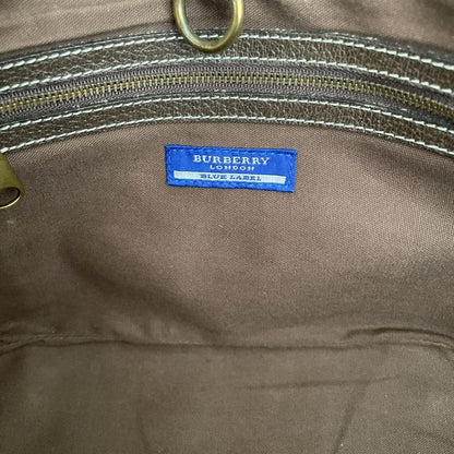 BURBERRY BLUE LABEL Hand Bag Tote Purse Basket Bag Authentic