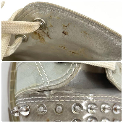 Christian Louboutin Sneakers Shoes High-cut Studs EU 42 US 9 Clear Red Authentic