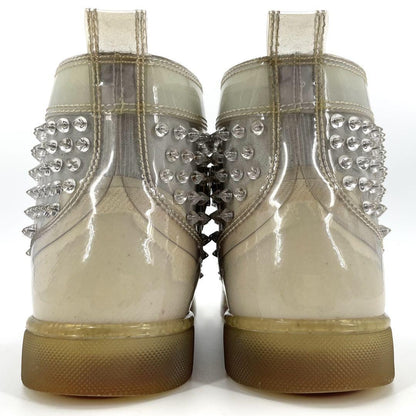 Christian Louboutin Sneakers Shoes High-cut Studs EU 42 US 9 Clear Red Authentic