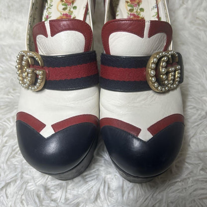 GUCCI Loafers Shoes GG Marmont Sherry Line EU 35.5 US 5.5 Multicolor Authentic