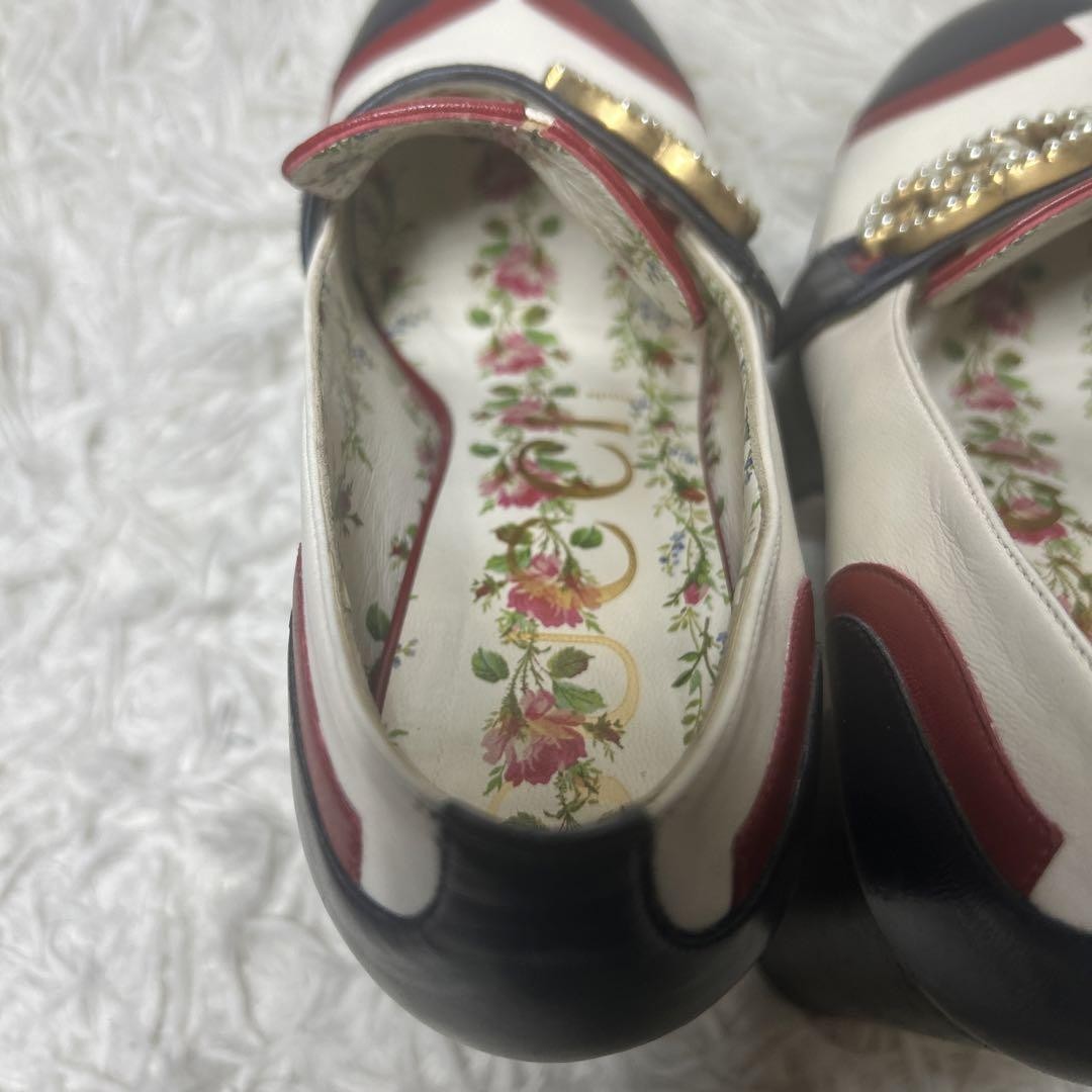GUCCI Loafers Shoes GG Marmont Sherry Line EU 35.5 US 5.5 Multicolor Authentic