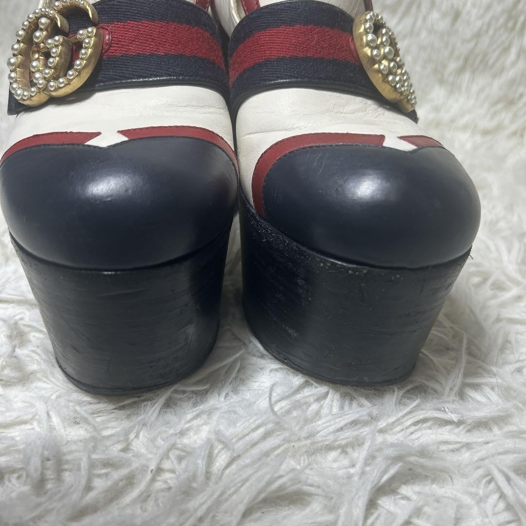 GUCCI Loafers Shoes GG Marmont Sherry Line EU 35.5 US 5.5 Multicolor Authentic