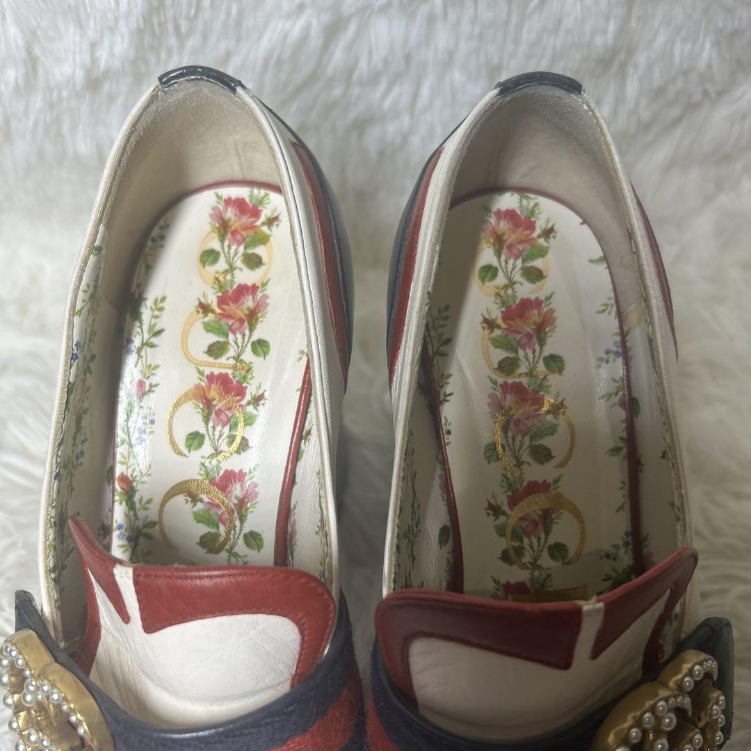 GUCCI Loafers Shoes GG Marmont Sherry Line EU 35.5 US 5.5 Multicolor Authentic