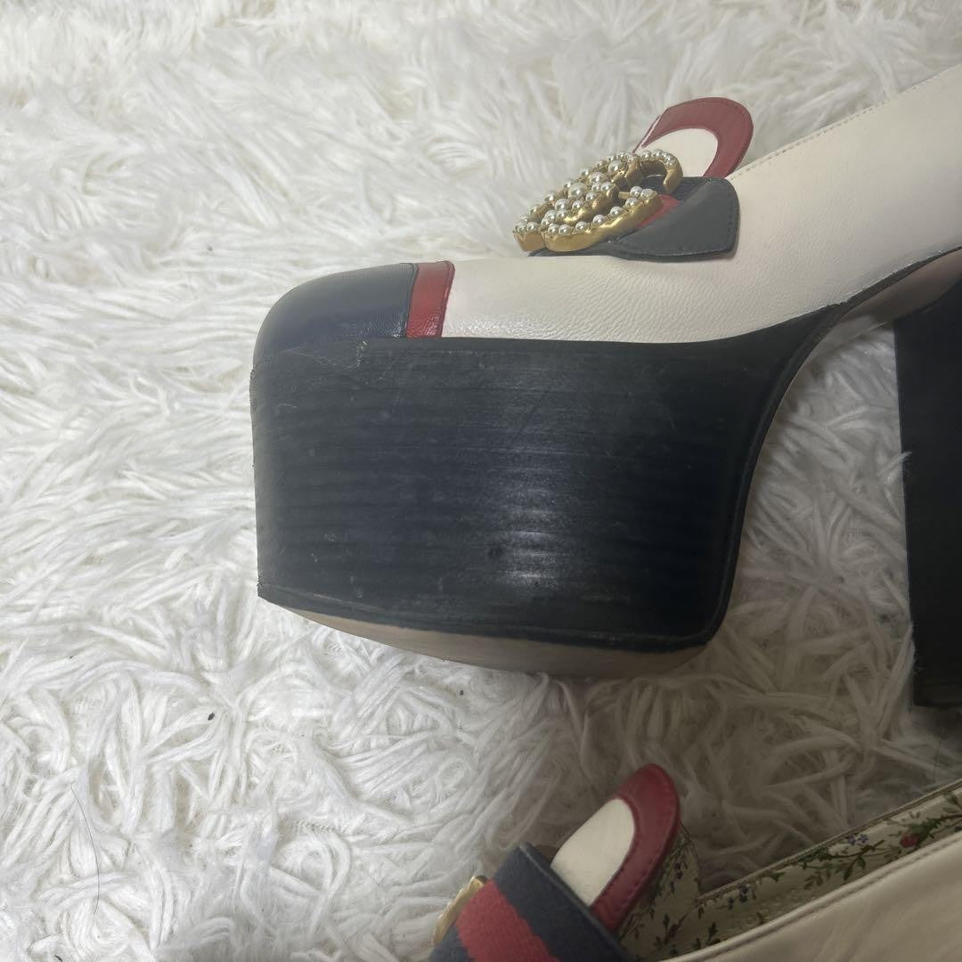 GUCCI Loafers Shoes GG Marmont Sherry Line EU 35.5 US 5.5 Multicolor Authentic