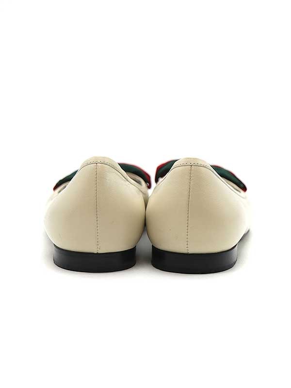 GUCCI Shoes Pumps Heel Sherry Line Flora Flower EU 35.5 US 5.5 White Authentic