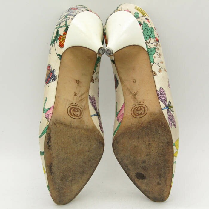 GUCCI Shoes Pumps Heel Flora Flower EU 36 US 6 Multicolor Authentic