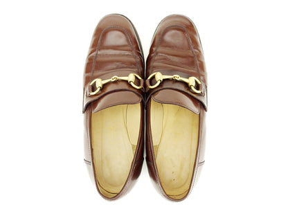 GUCCI Loafers Shoes Horse Bit EU 35.5 US 5.5 Leather Brown Authentic