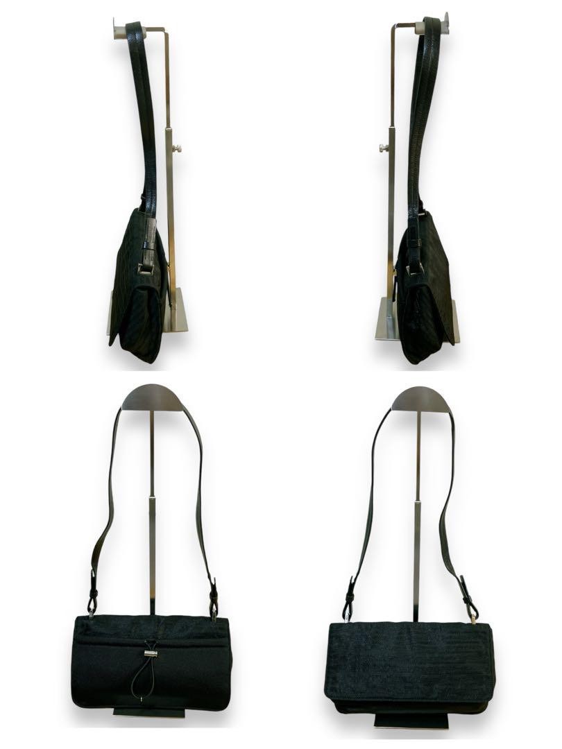 PRADA Shoulder Bag Purse Nylon Leather Black Authentic