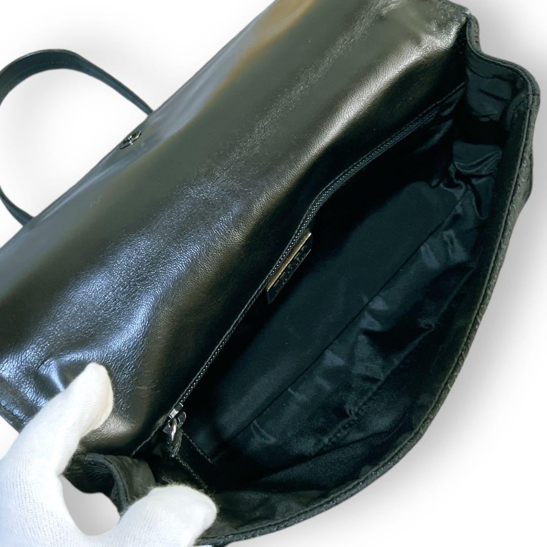 PRADA Shoulder Bag Purse Nylon Leather Black Authentic