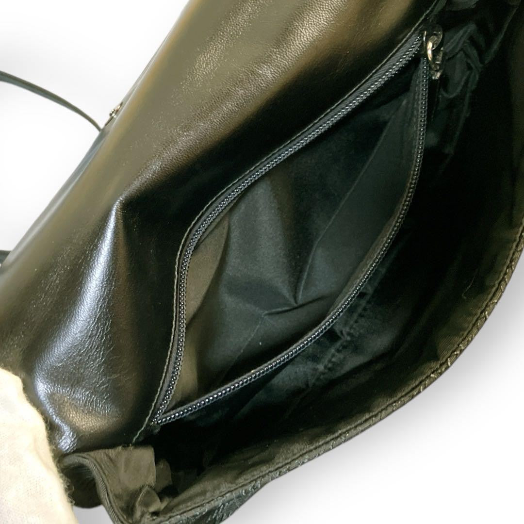 PRADA Shoulder Bag Purse Nylon Leather Black Authentic