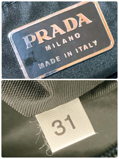 PRADA Shoulder Bag Purse Nylon Leather Black Authentic