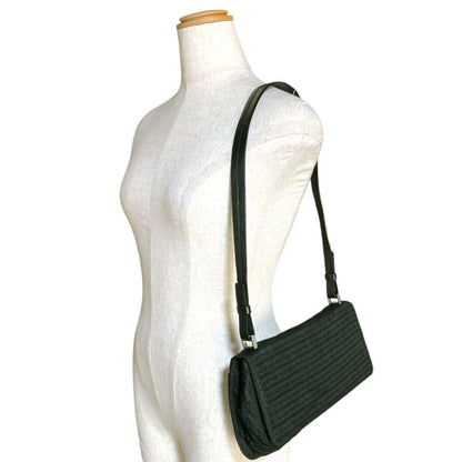 PRADA Shoulder Bag Purse Nylon Leather Black Authentic