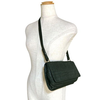 PRADA Shoulder Bag Purse Nylon Leather Black Authentic