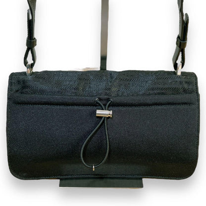 PRADA Shoulder Bag Purse Nylon Leather Black Authentic