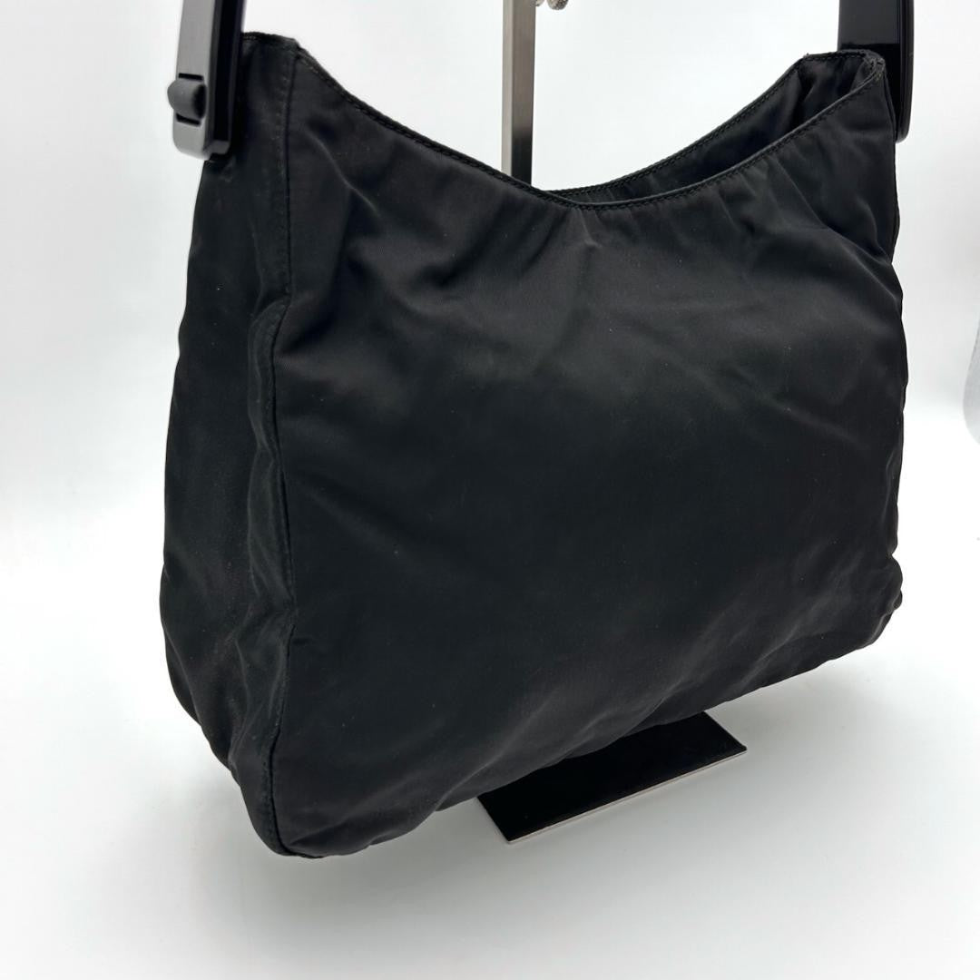 PRADA Hand Bag Tote Purse Logo Nylon Black Authentic
