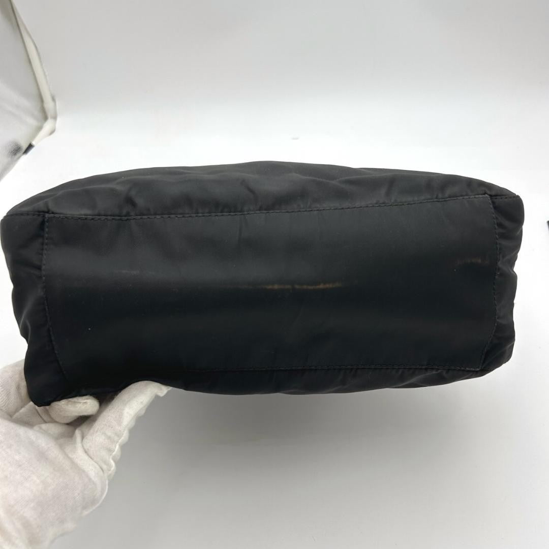 PRADA Hand Bag Tote Purse Logo Nylon Black Authentic