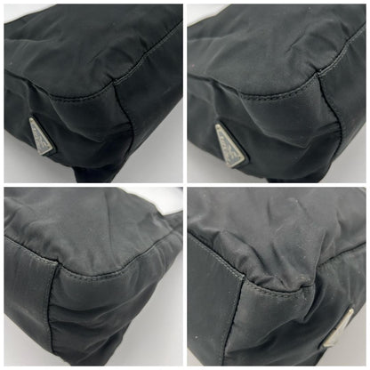 PRADA Hand Bag Tote Purse Logo Nylon Black Authentic