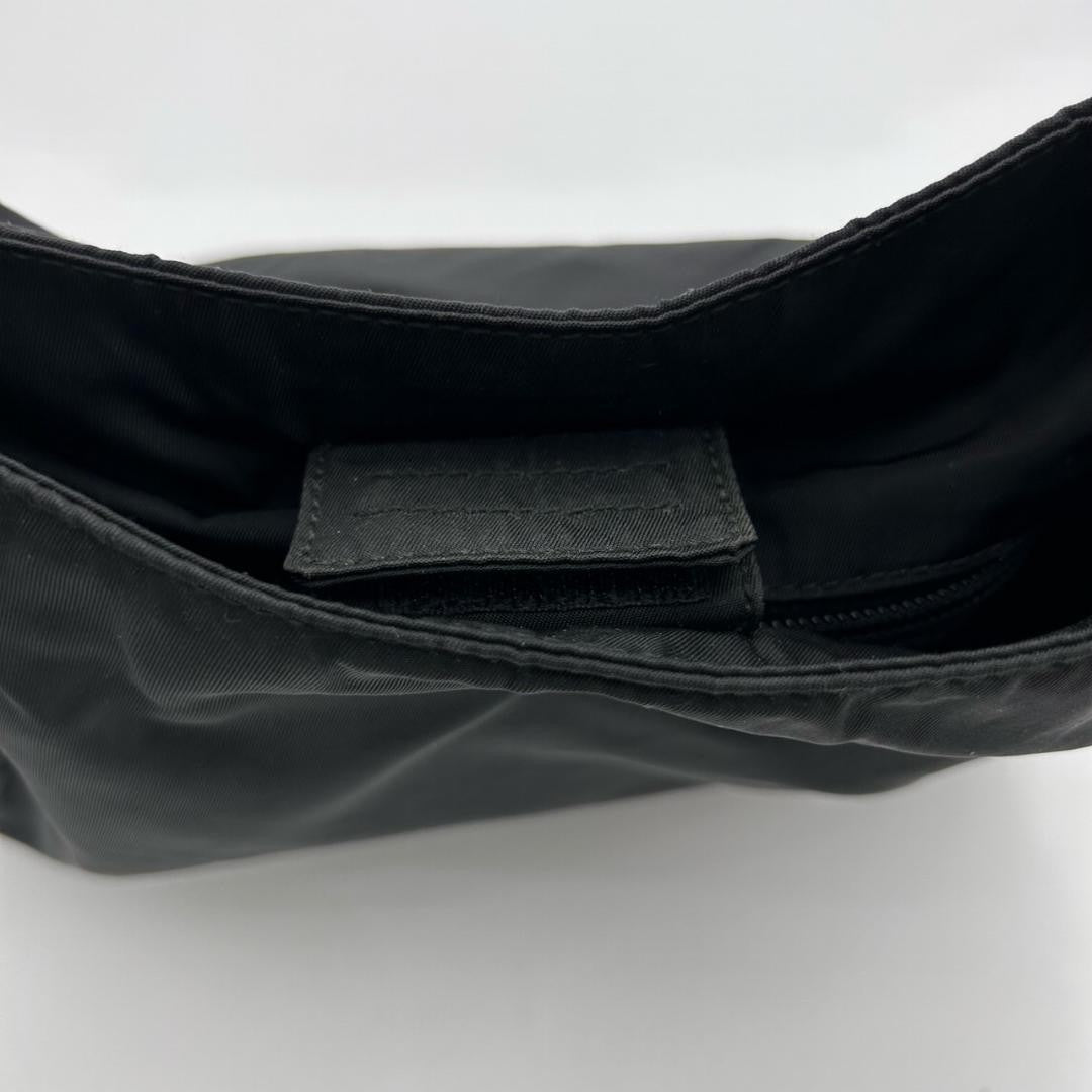 PRADA Hand Bag Tote Purse Logo Nylon Black Authentic