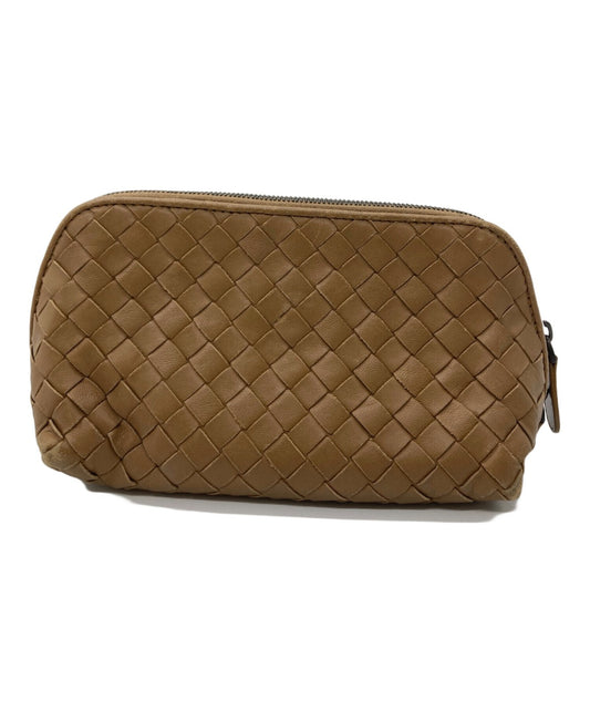 BOTTEGA VENETA Accessory Pouch Hand Pouch Intrecciato Brown Authentic