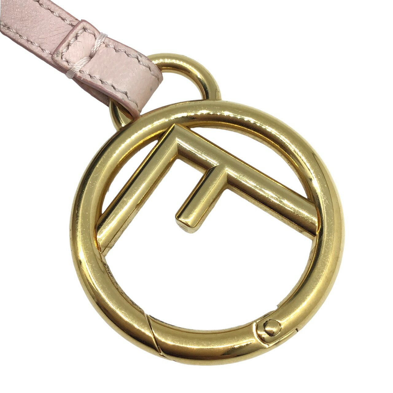 FENDI Bag Charm Key Holder Strap Pink Green Authentic