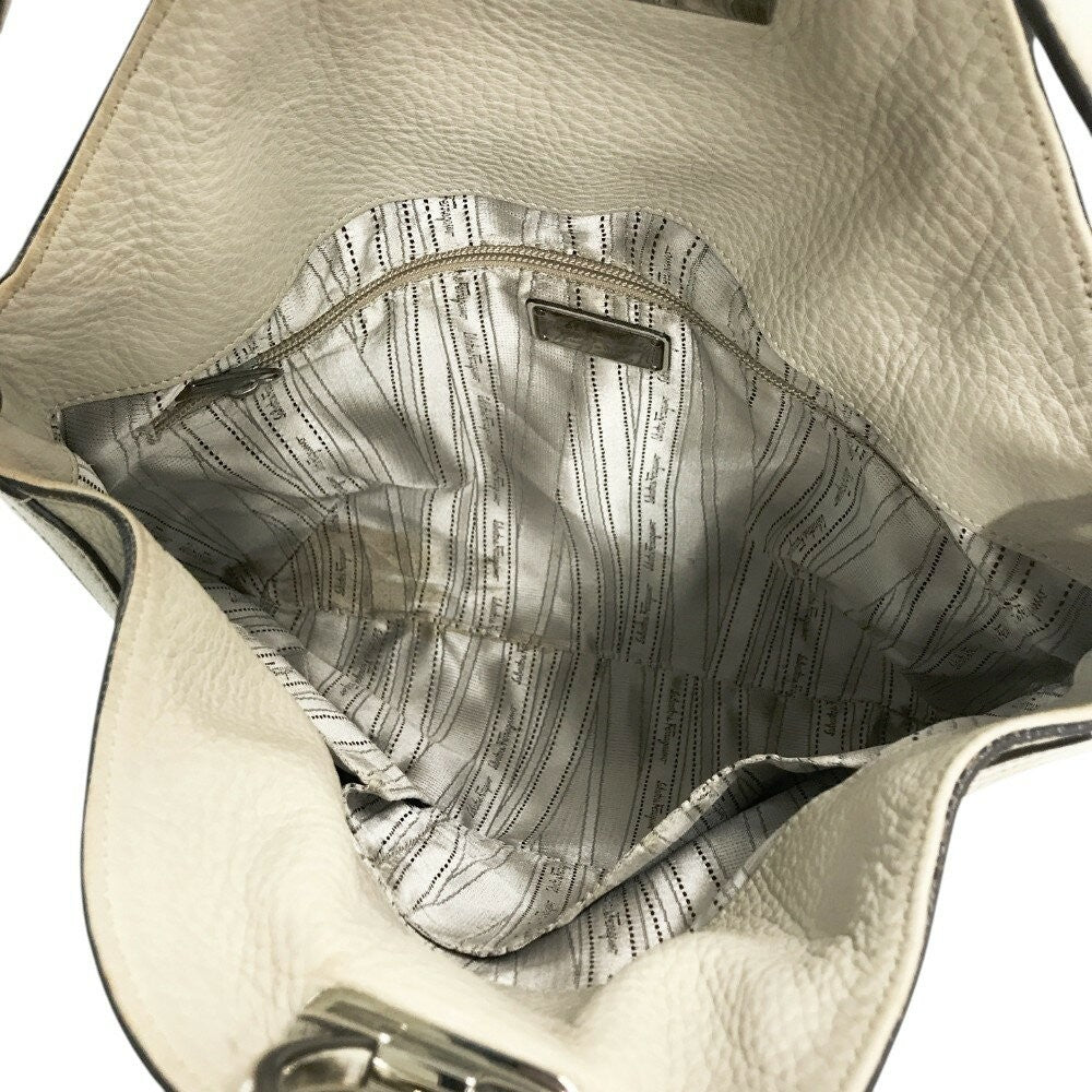 Salvatore Ferragamo shoulder bag Purse Gancini Gray Women's Authentic Used
