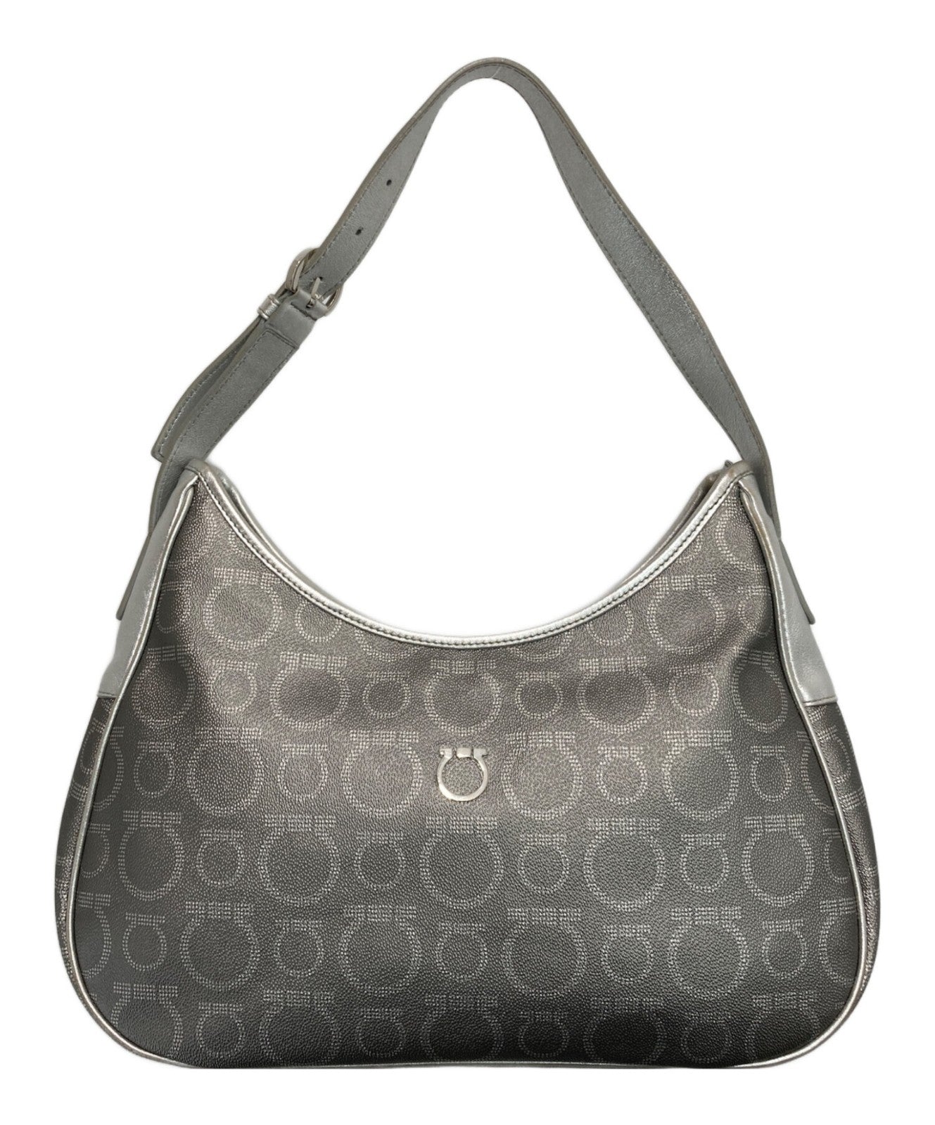 Salvatore Ferragamo shoulder bag Purse Gancini Silver  Women's Authentic Used