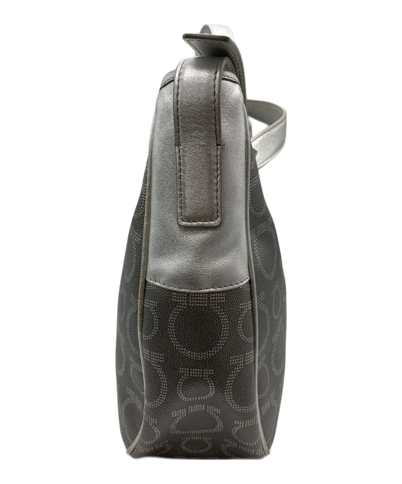 Salvatore Ferragamo shoulder bag Purse Gancini Silver  Women's Authentic Used