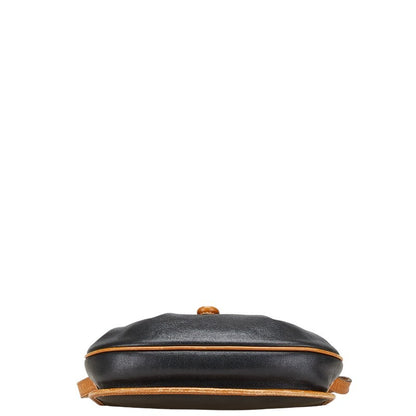 CELINE shoulder bag Purse Leather Black Brown Women's Authentic Used