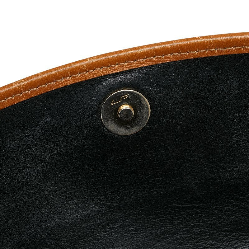 CELINE shoulder bag Purse Leather Black Brown Women's Authentic Used