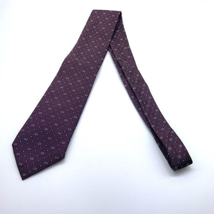 GUCCI Necktie Tie Micro GG Geometric Made in Italy 100% Silk Bordeaux Authentic